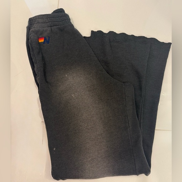Aviator Nation Essential Wide leg pocket sweatpants-size small-faded smoke - Picture 8 of 9